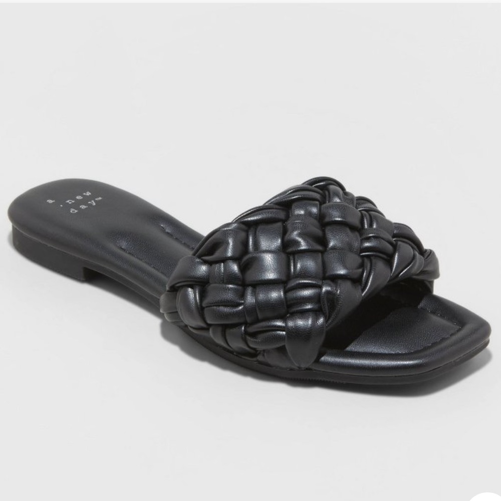 Target A New Day Carissa Woven Slide Sandals - Black - 6.5